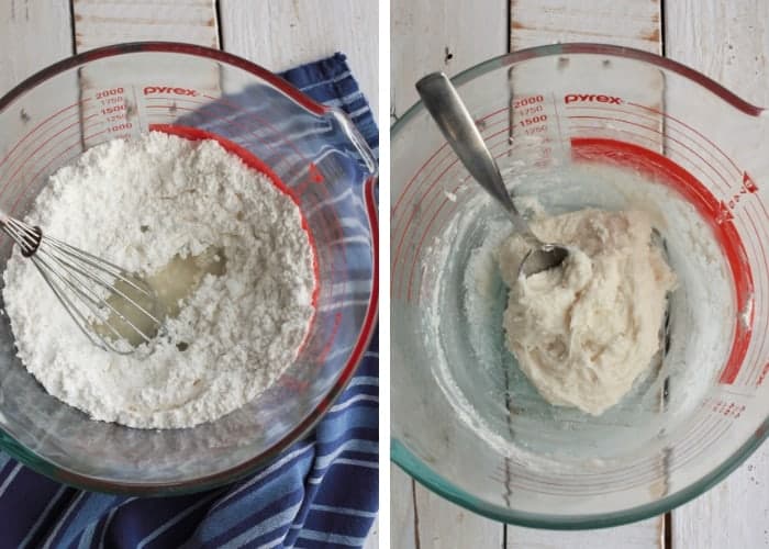 two photos showing how to make homemade mints