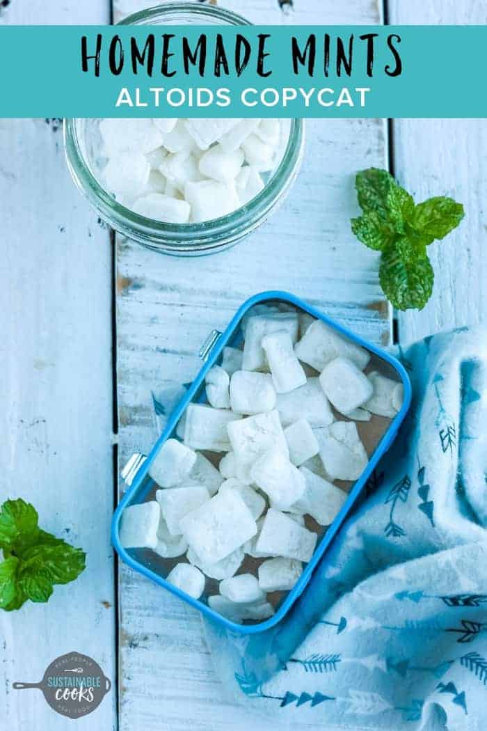 An easy recipe for Homemade Mints that tastes just like Altoids! Perfect for Christmas gifts, or wedding or baby shower favors.#homemademints #christmasgifts #weddingfavors #babyshowerfavors