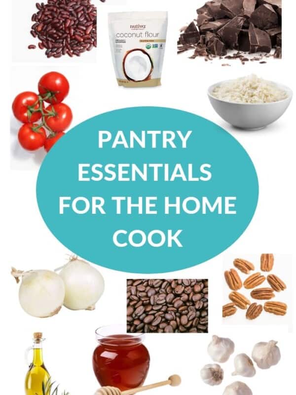 ingredients and other items listed as pantry essentials