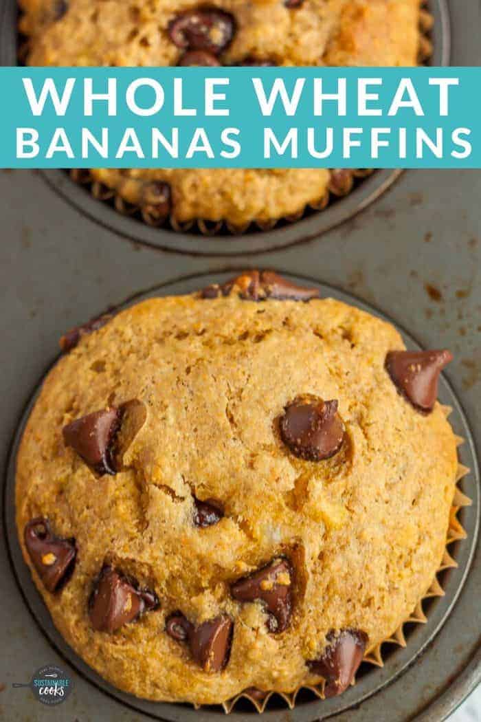 Healthy Banana Chocolate Chip Muffins Sustainable Cooks