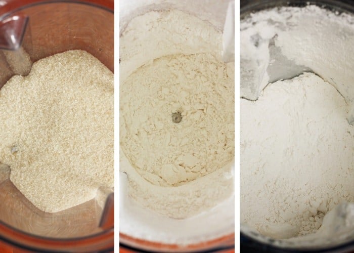 The 3 stages of making homemade powdered sugar