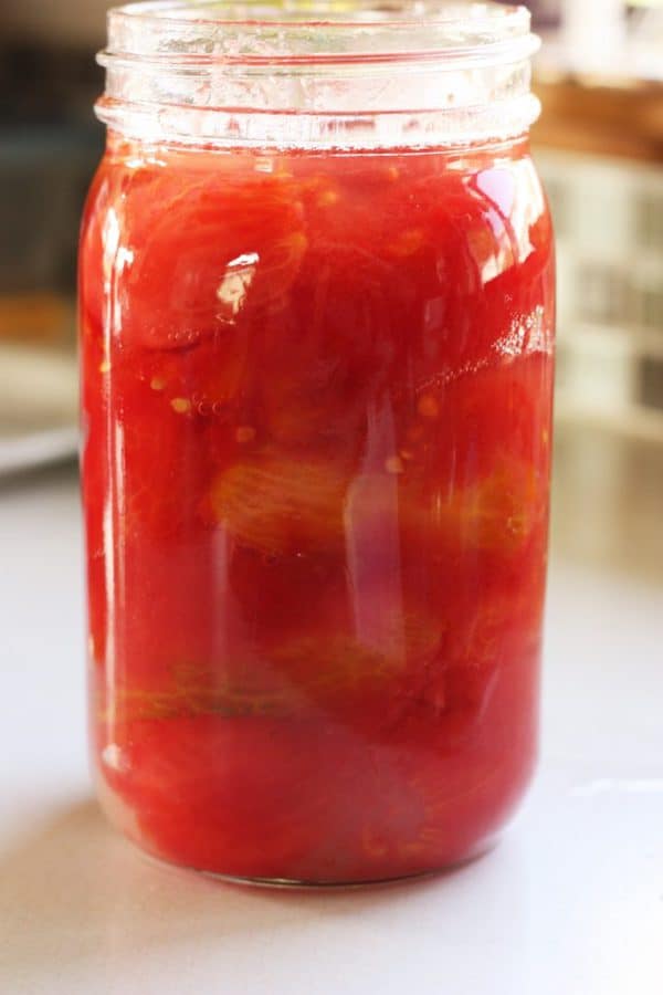 a jar of whole peeled tomatoes