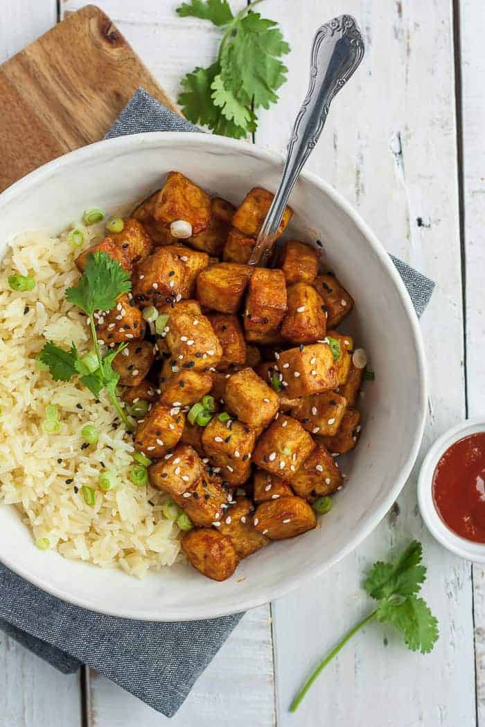 Crispy Air Fried Tofu - High Protein Vegan Recipes