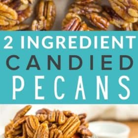 a close up of candied pecans
