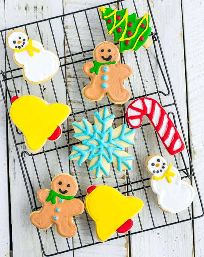 healthy sugar cookies on a cooling rack