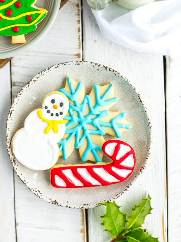 sugar cookies on a white plate