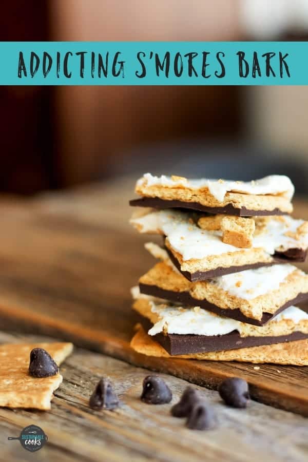 Addicting S'mores Bark is an easy recipe with melty chocolate, soft marshmallows, and crispy graham crackers. This addicting bark makes a perfect gift for the holidays.
