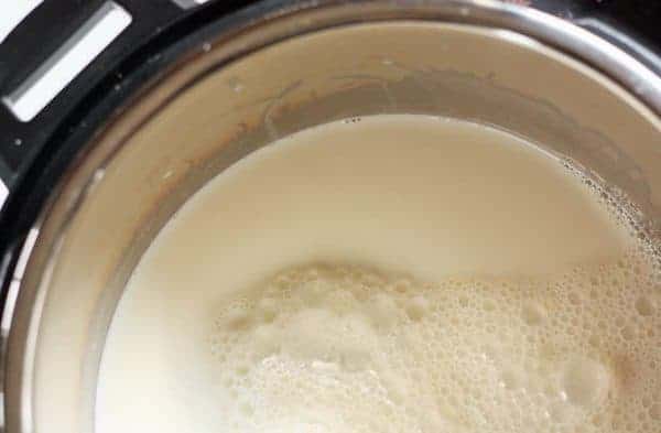 milk in an instant pot for making yogurt | www.sustainablecooks.com