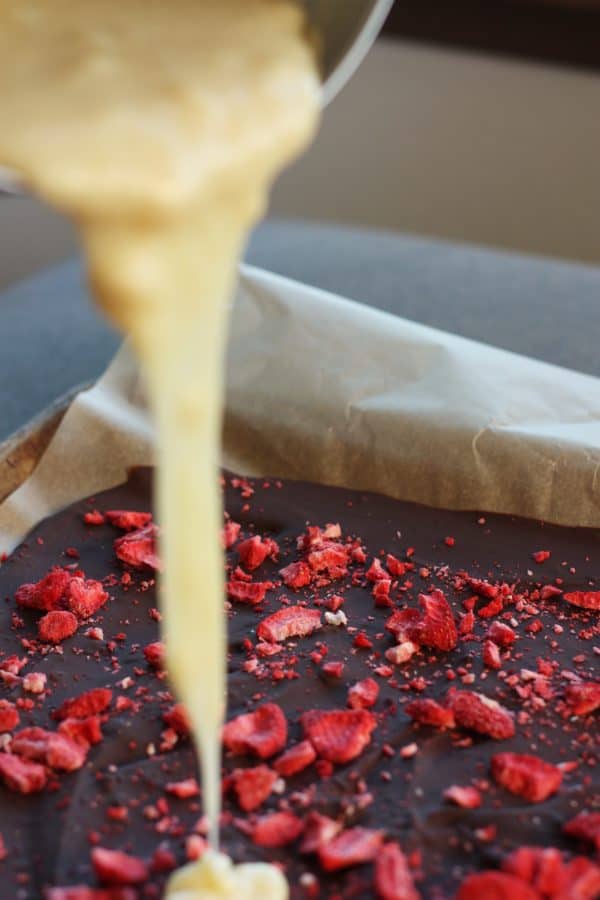 chocolate with dried strawberries and white chocolate | www.sustainablecooks.com