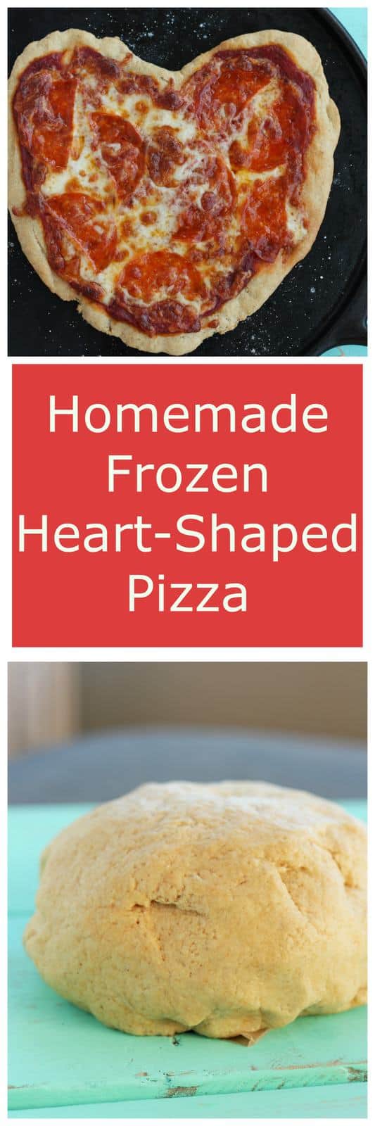 Homemade Frozen Heart-Shaped Pizzas are the perfect Valentines dinner for your family. Make the pizzas and freeze them up to two months before the big day for a quick and homemade dinner.