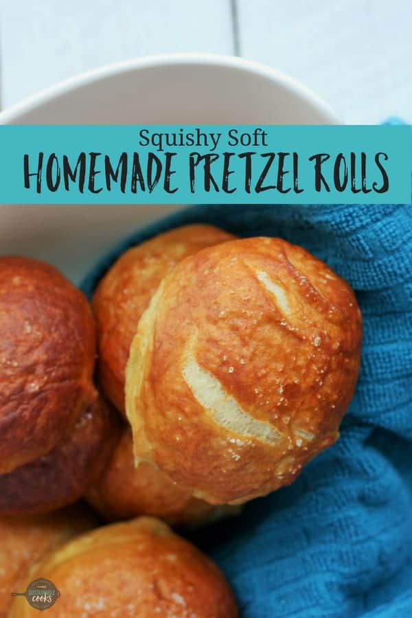 These Soft Homemade Pretzel Rolls are an easy recipe to make yourself. Perfect for a sandwich or homemade hamburger buns, they are so versatile and delicious. #sustainablecooks #pretzelrolls #rollrecipe #breadrecipe #pretzelroll