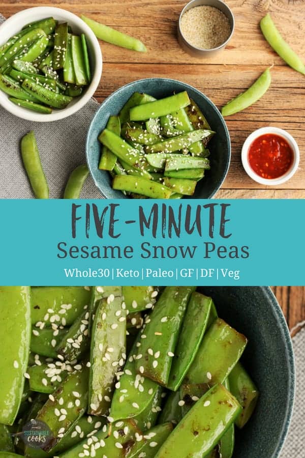 Learn the secrets on how to cook an amazing snow pea stir-fry. This healthy and simple weeknight side dish comes together in only 10 minutes. #sustainablecooks #snowpeas #stirfry #sidedishes #vegetarian #weeknightdinners #vegan