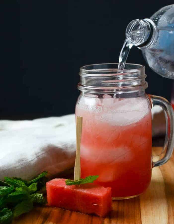 watermelon aqua fresca with mint