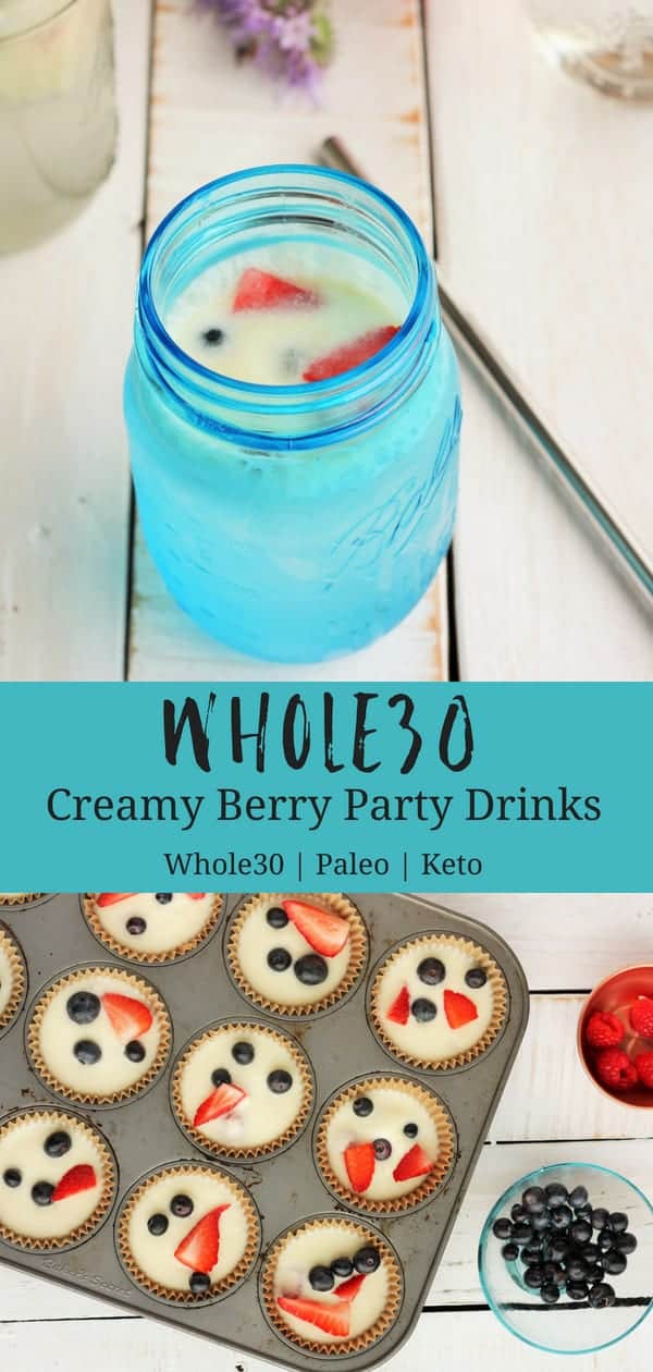 Super tasty Whole30 Creamy Berry Party Drinks are a tastebud high-fiving dairy-free recipe.
These are the perfect sip for low carb and clean eating drinks. #sustainablecooks #summerdrinks #mocktails #whole30 #paleo #keto