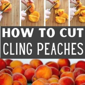 8 photos showing how to cut a cling peach