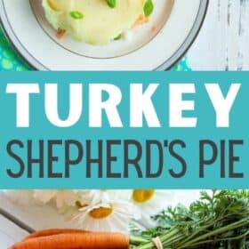a helping of turkey shepherd's pie on a plate