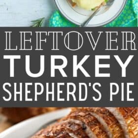 a helping of turkey shepherd's pie on a plate