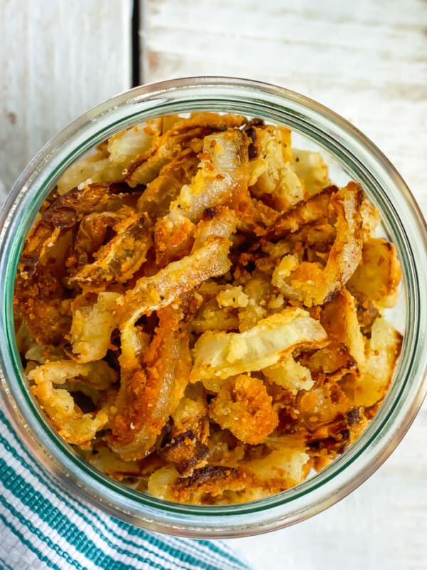 a close up photo of a bowl of gluten-free fried onions