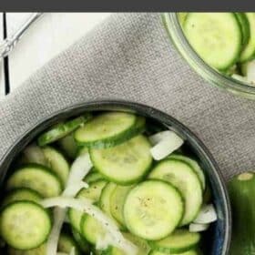 a bowl of cucumber and onion salad
