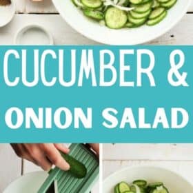 a bowl of cucumber and onion salad