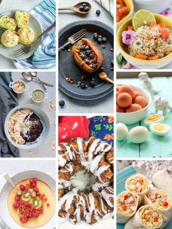 an 8 photo collage of instant pot breakfast recipes