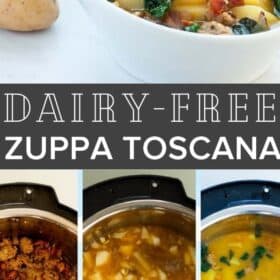 a white bowl of zuppa toscana