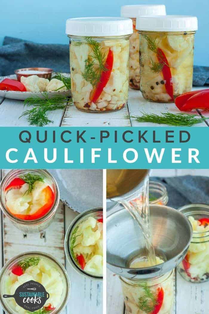Quick Pickled Cauliflower {Spicy Pickled Cauliflower} Sustainable Cooks