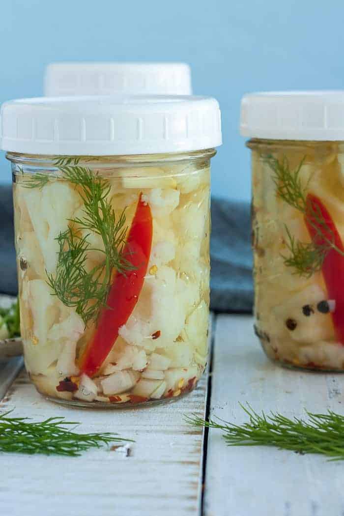 3 jars of pickled veggies