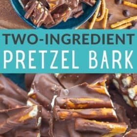 chocolate bark with pretzels on a plate