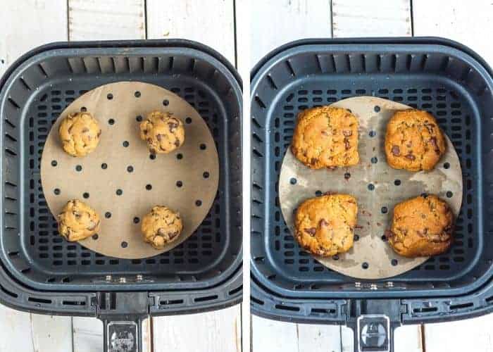 cookie dough in an air fryer.