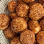 A plate of cinnamon sugar pretzel bites