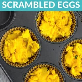 scrambled eggs in a muffin tin