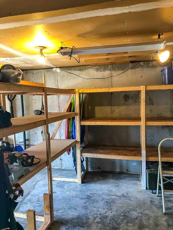 empty garage shelves