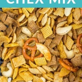 a close up photo of Air Fryer Chex Mix