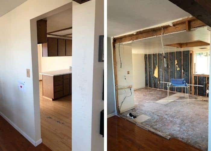 2 photos of a room