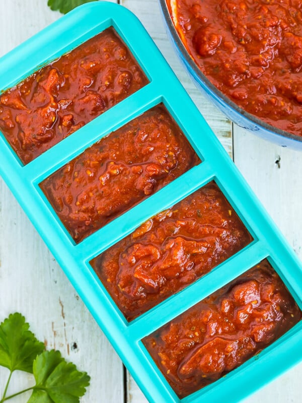 souper cubes with marinara sauce