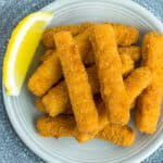 a dish of air fryer fish sticks