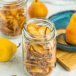 dried pears in a mason jar