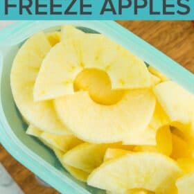 sliced frozen apples in a reusable silicone bag