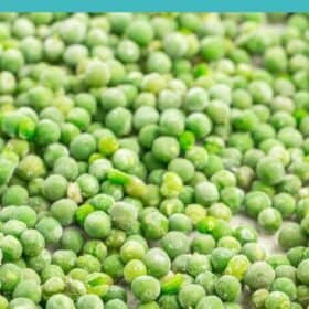 frozen peas on a tray.