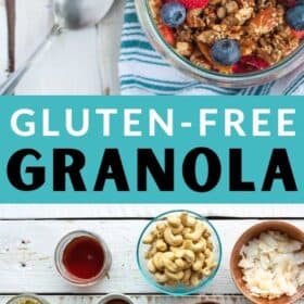 a glass jar full of gluten-free granola
