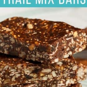 a plate full of trail mix bars.