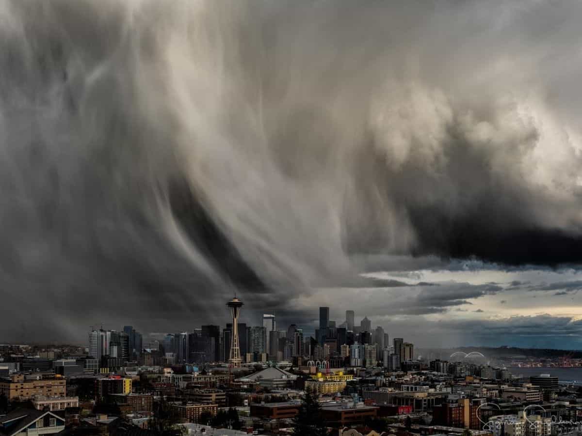 storm clouds over Seattle