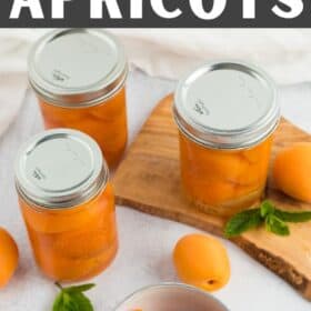 jars of canned apricots.