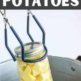 Quart jars of canned potatoes.