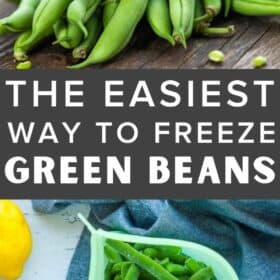 frozen green beans in a silicone bag.