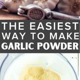 a blender of homemade garlic powder.