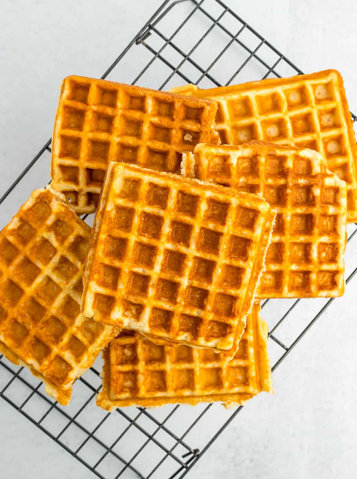 waffles on a cooling rack.