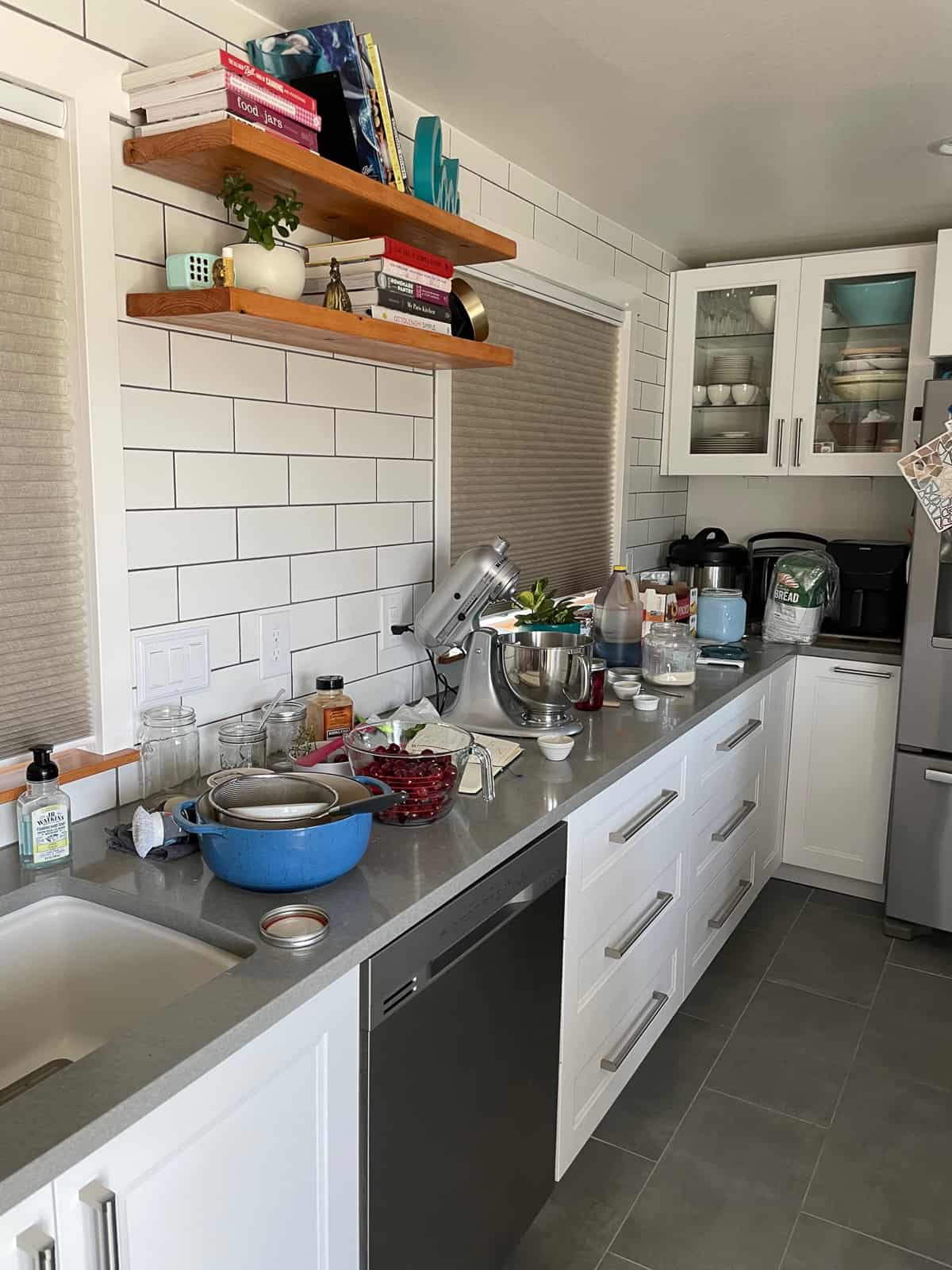 a messy kitchen.