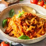 pasta topped with fresh cherry tomato sauce.